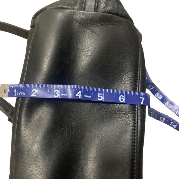 The Sak  Leather Black shoulder bag with gold hardware and design print black!! - Picture 12 of 15